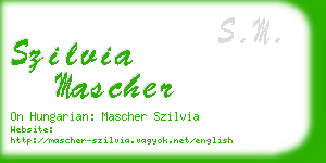 szilvia mascher business card